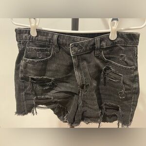 American Eagle Women’s Ripped Black Jean Shorts